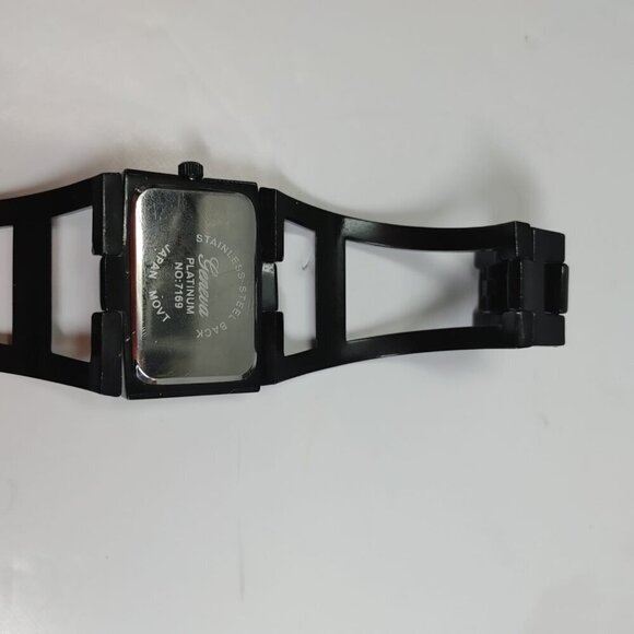 Geneva Platinum Black Bracelet Watch No. 7169 Crystals Stainless Steel - Picture 5 of 7